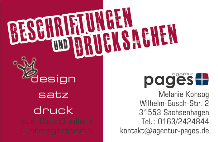 Visitenkarte Werbeagentur Agentur Pages